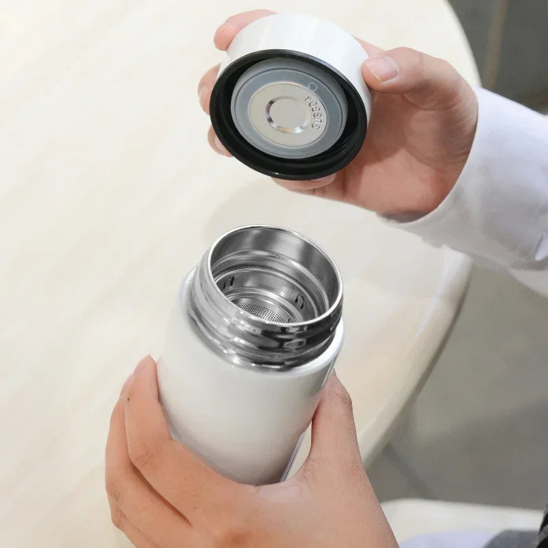 Smart Thermos Bottle 200ml – LED Temperature Display & Built-in Tea Filter